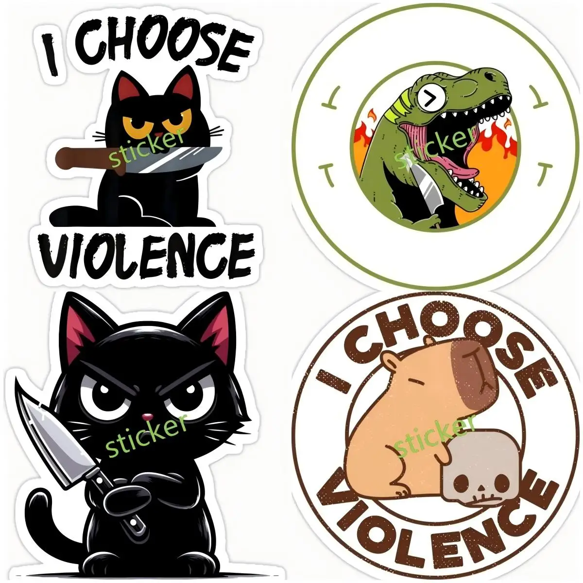 

Personality I Choose Violence decal Funny Car Stickers Waterproof Scratch Occlusion Decals Laptop Motorcycles Auto Decoration