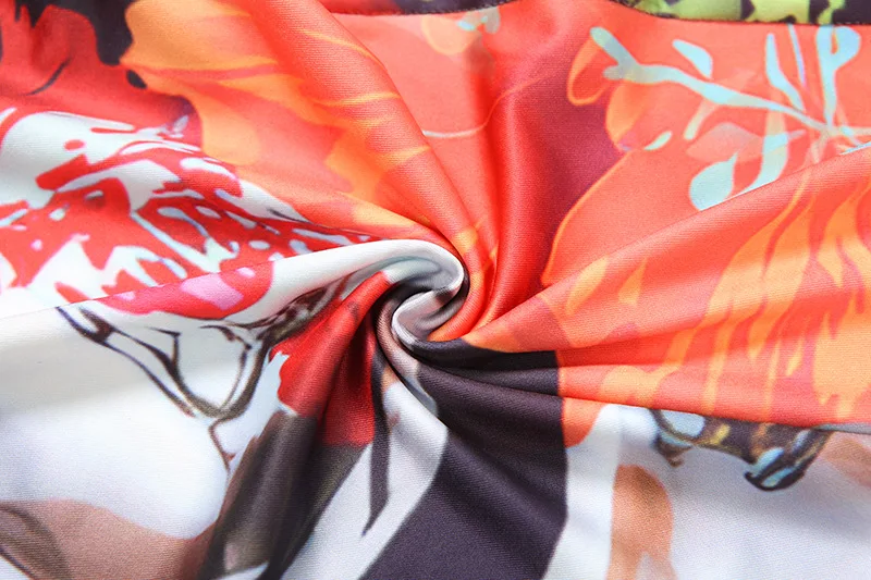 أزياء المرأة ثلاثية الأبعاد طباعة كتلة اللون نحيل بذلة الخريف س الرقبة طويلة الأكمام الخوخ الوركين ضئيلة ملابس الشارع الشهير وزرة السروال القصير #6