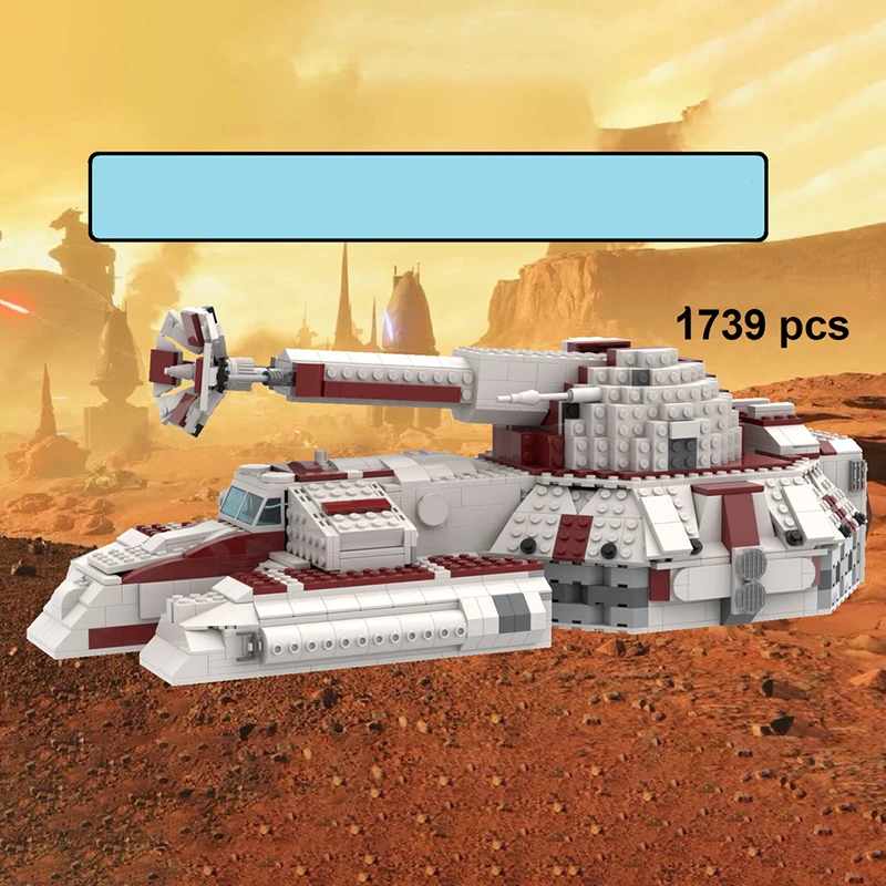 

1737 шт. MOC Republic Stun Tank Star Battle, образовательные строительные блоки, рождественский подарок, креативный комплект для начинающих, дружелюбный комплект