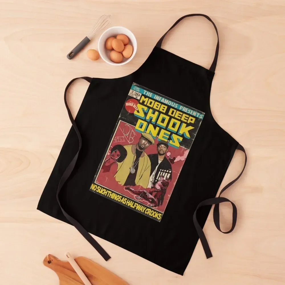 Mobb Deep - Shook Ones Comic Book Parody Apron Kitchen Front Kitchen Handle For Women man chef uniform Apron