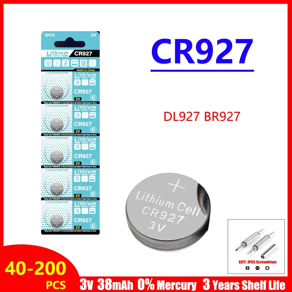 CR927 CR 927 Lithium Batteries For Toy Clock Watch Remote Control Laser Light DL927 BR927 BR927-1W CR927-1W 3V Button Coin Cell