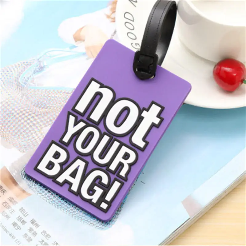 Etiquetas de equipaje de silicona, etiqueta de identificación para maleta de viaje, soporte de dirección portátil de moda para bolsos y mochilas, 3 uds.