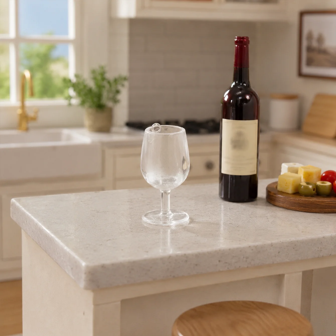 4 pcs /1 Set Miniature Transparent Cup Set, Doll House Kitchen Dining Table Beverage Display Items and Props.
