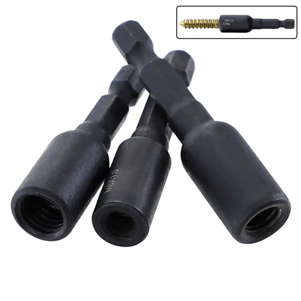 Professional Grade 6Pcs CrMo SelfTapping Socket Adapter Set Compatible with For 6810 Insert Nuts or Hanger Bolt