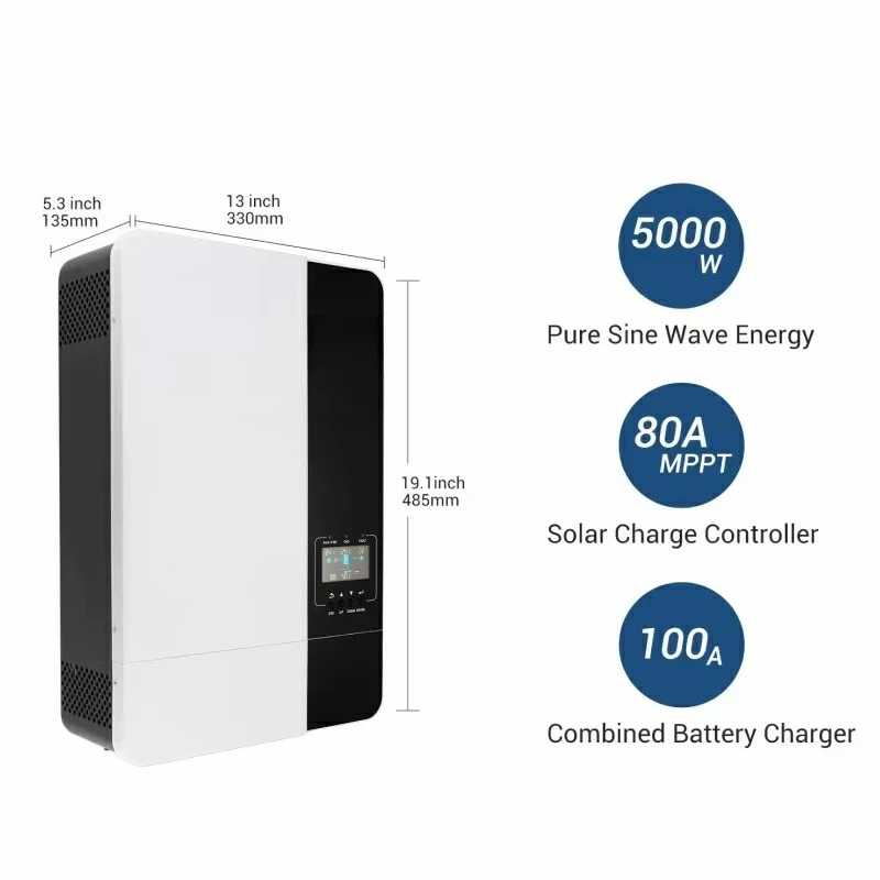 SPF 5000ES Off-Grid Solar Inverter 5kW Single Phase Pure Sine Wave Hybrid DC/AC Inverter
