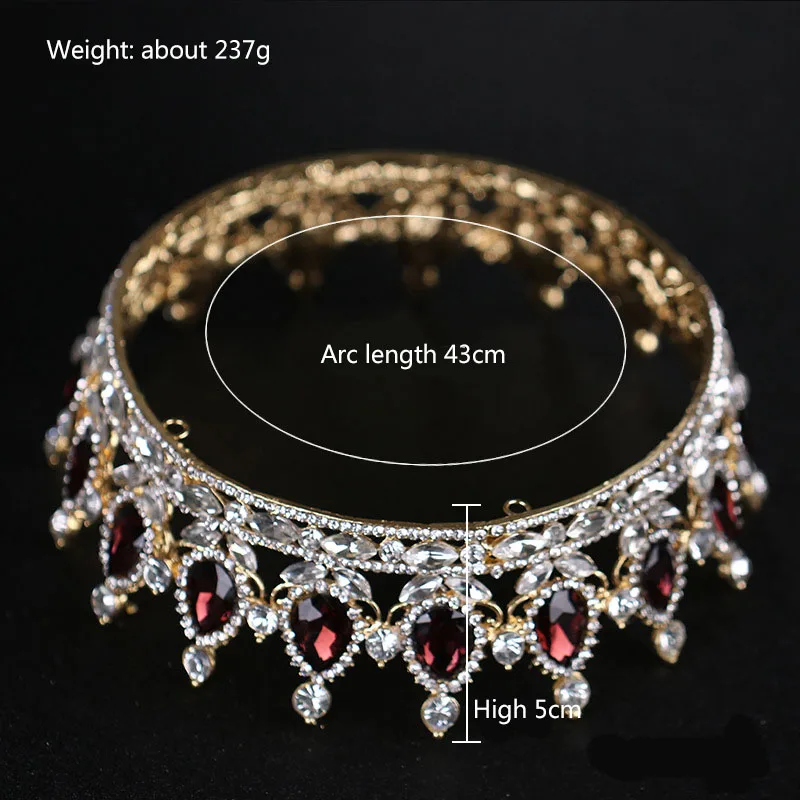 New European Luxury Drop Crystal Crown Charming Bride Jewelry Headwear Large Diamond Crowns Wedding Hair Accessories NA Shine