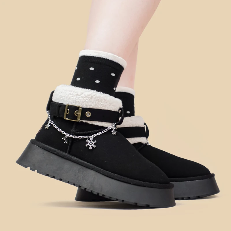 Amy e Michael Scarpe invernali imbottite in cotone nuove da donna Stivaletti caldi in peluche da donna Stivali da neve robusti termici neri Scarpe