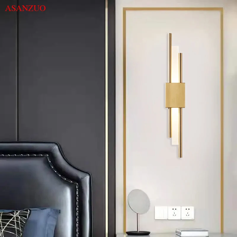 

Postmodern Luxury Wall Lights Gold Black Bedside Lights Modern Wall Lamp Home Indoor Living Room Bedroom Decoration Wall Sconces