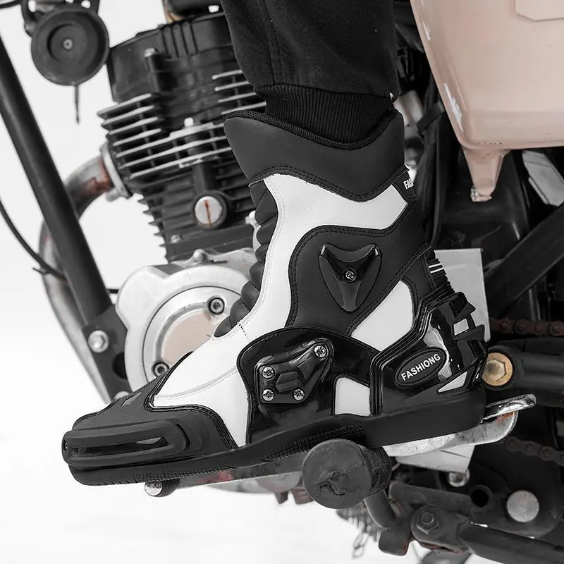 

Мотоциклетная обувь для мужчин, велосипедные ботинки средней длины для шоссе, повседневная гоночная обувь, мотоциклетные ботинки для бездорожья