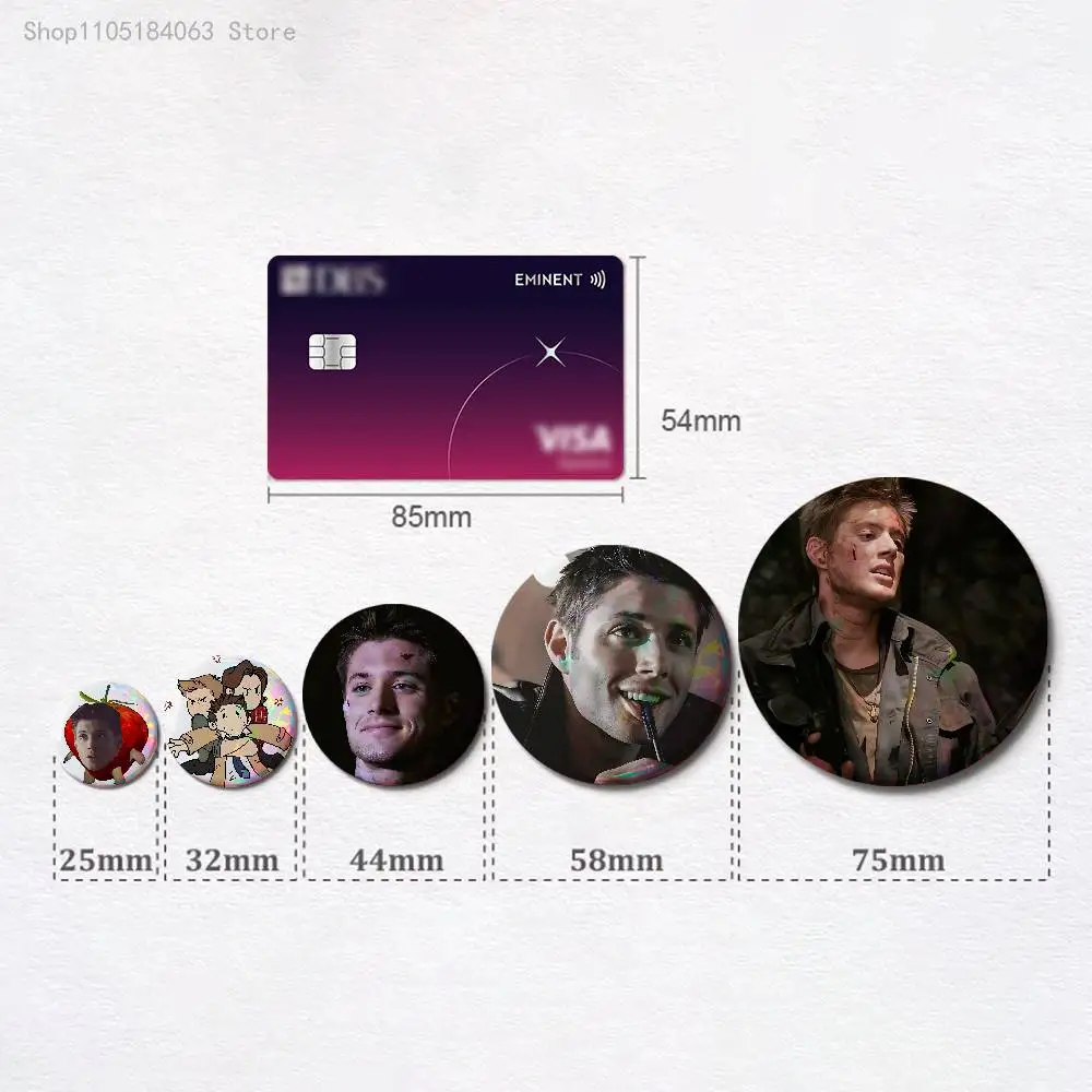 S-SupernaturalS Dean Sam Badges 25 32 44 58 75 mm Round Cosplay Pin Bag Decor Fans Collect Friends Gifts Brooch Souvenir