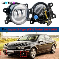 2 Pieces 30W 6000LM Car Angel Eye LED Fog Light DRL Daytime Running Lamp Assembly For Jaguar X-Type Xtype (CF1) Sedan 2001-2009