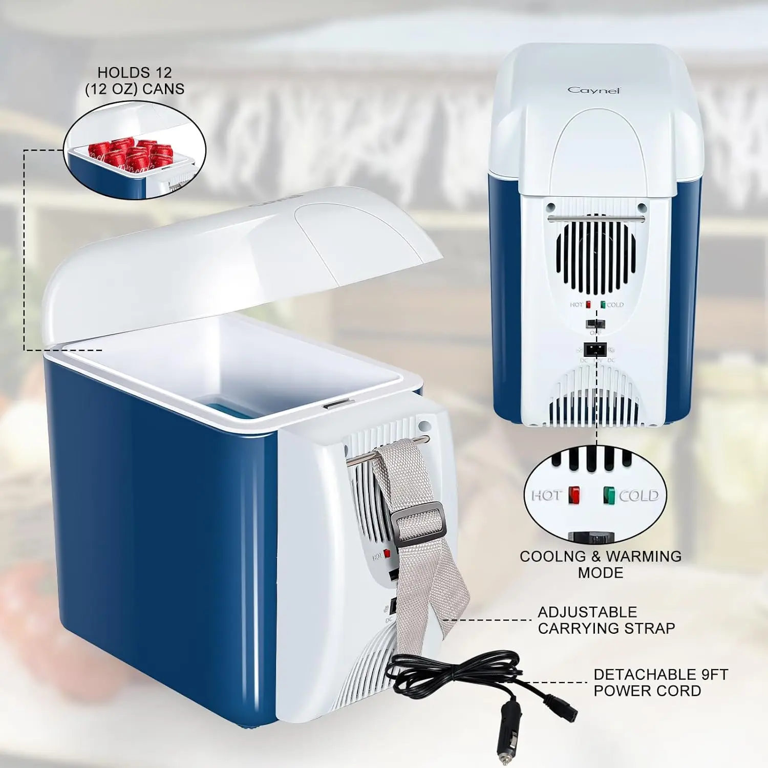 12 فولت 7.5 لتر مبرد حراري محمول للسيارة، RV، التخييم #3