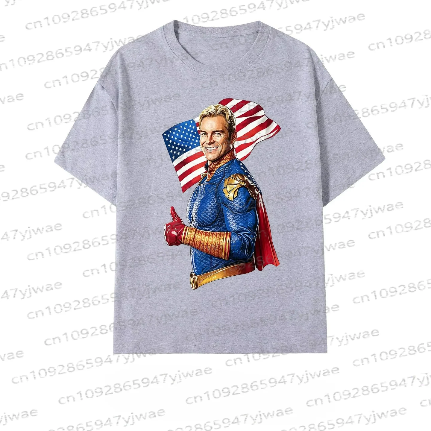 American TV The Boys Homelander Grafik-Baumwoll-T-Shirt, Sommer-Streetwear, Y2k, kurzärmelig, modisch, lässig, Vintage, Eltern-Kind-T-Shirt – Detail 5