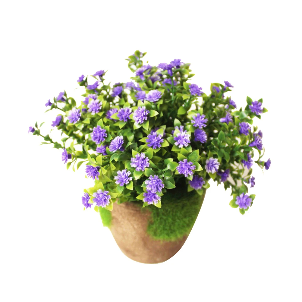

Artificial Plants Decorative Bonsai Plastic Flower for Home Office Senior Centers Schools Communities Purple Artificial Plants