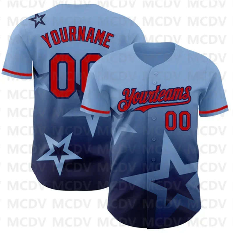 Custom Navy Gray-White Pattern Design Gradient Style Twinkle Star Authentic 3D Print Men Women Casual Shirts Sport Unisex Tops