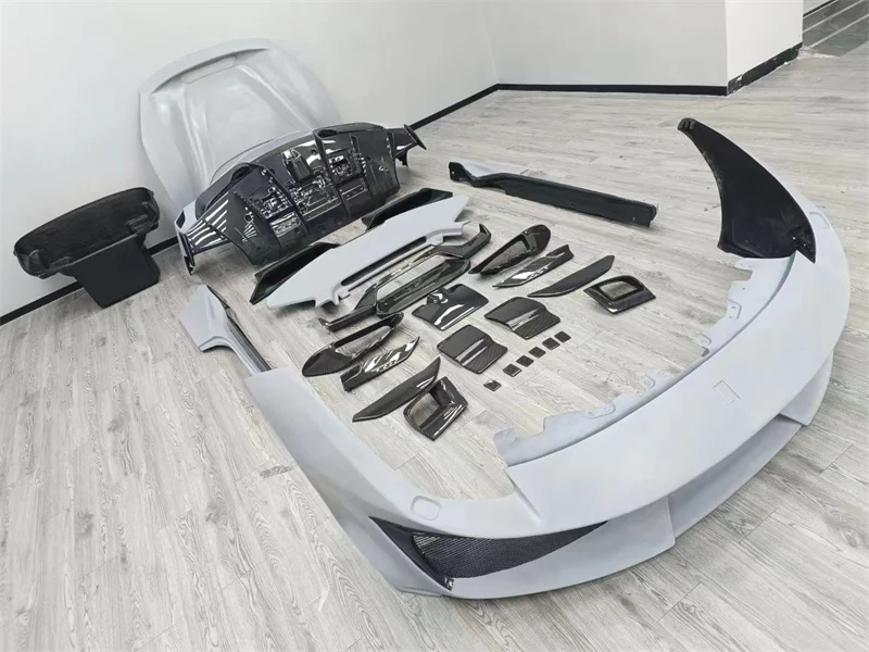 3K Semi Carbon Fiber Pista Style Front and Rear Bumpers Side Skirts Hood Luggage Compartment for Ferrari 488 GTB Body Kit