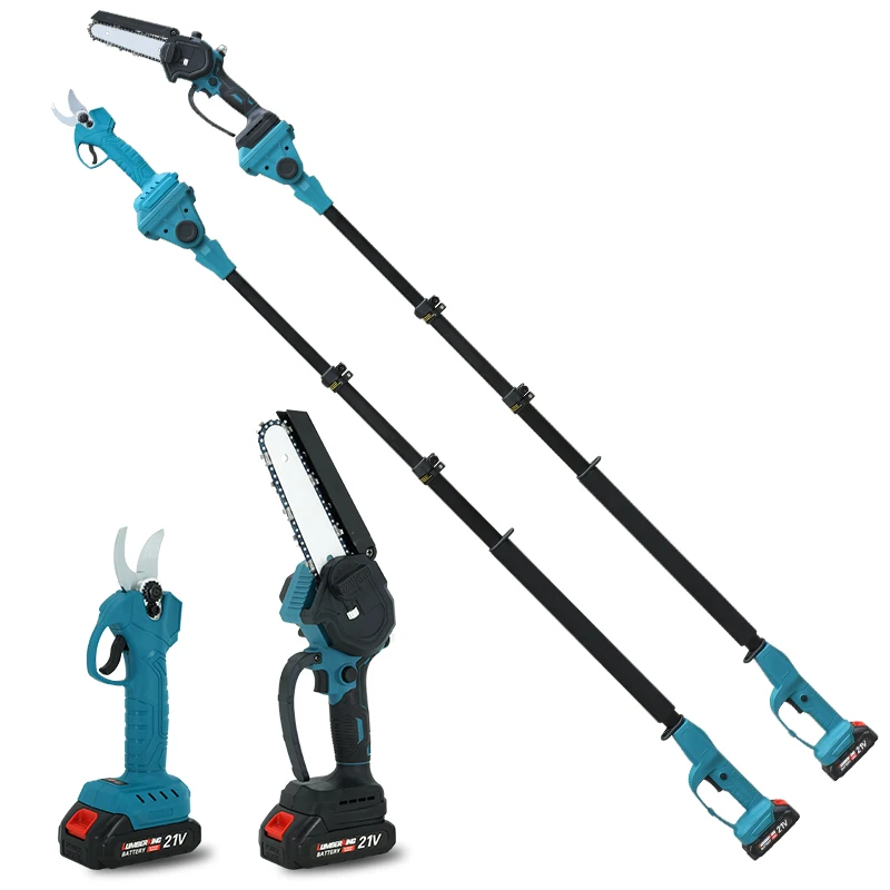 

Industrial lithium battery powered 600W 3-in-1 telescope long pole saw and pruning shears, cutting width 25mm