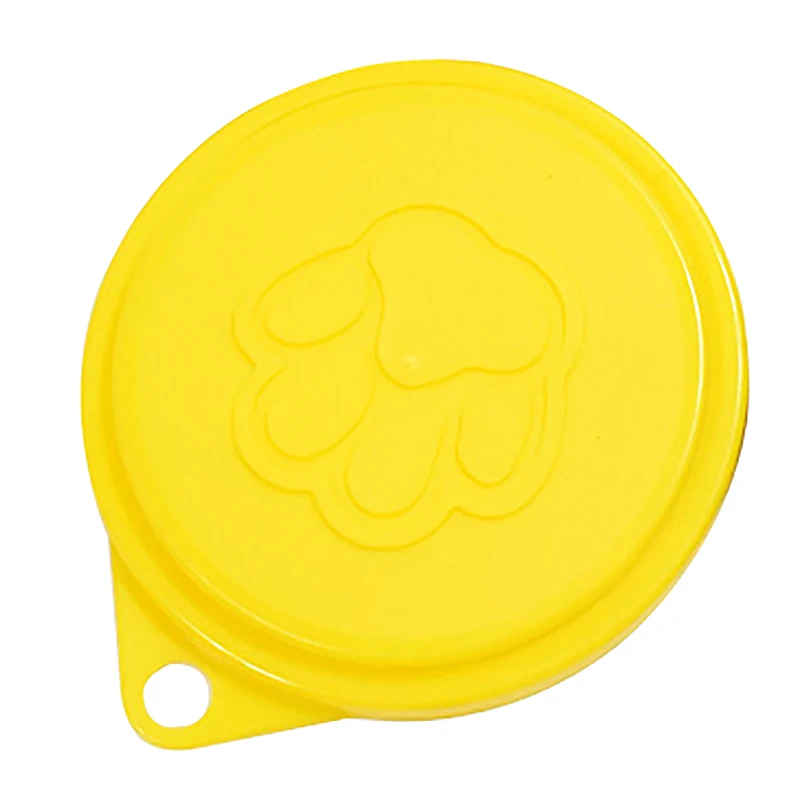 New 2 Pcs Reusable Pet Dog Can Tin Food Covers With Print Fresh Pet Cans Plastic Lid Caps-Random Color