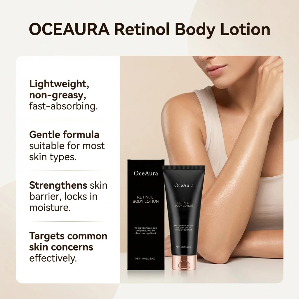 Retinol Body Lotion Anti Aging Firming Hydrating Brightening Increase Elasticity Softening Moisturizer for Dry Skin Body Cream
