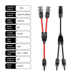 Y Type Parallel Connector MMF/FFM Solar Branch Adapter Solars Panel Cables Distributor Waterproof Dustproof Cable Plug Socket