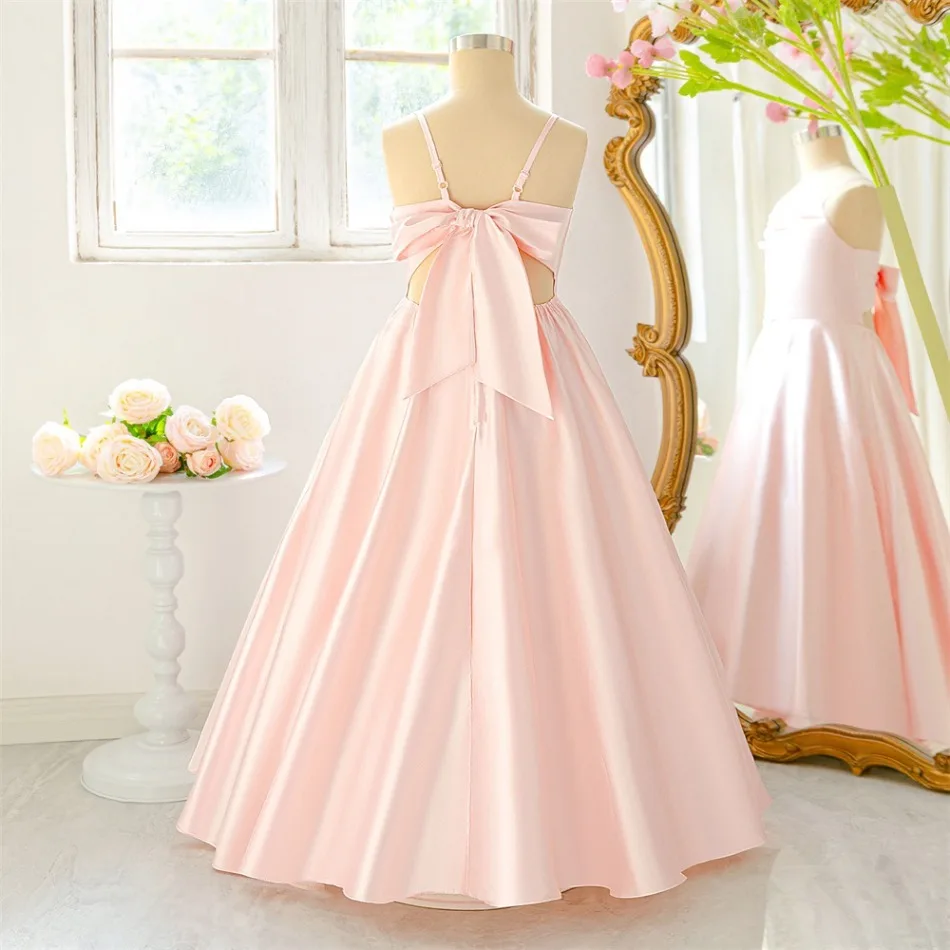جديد بنات الوردي فستان بكتافة فستان حفلة للأميرات الأطفال الحمالات المراهقين الساتان منتفخ فستان كبير أداء البيانو دعوى ASQ03 #3