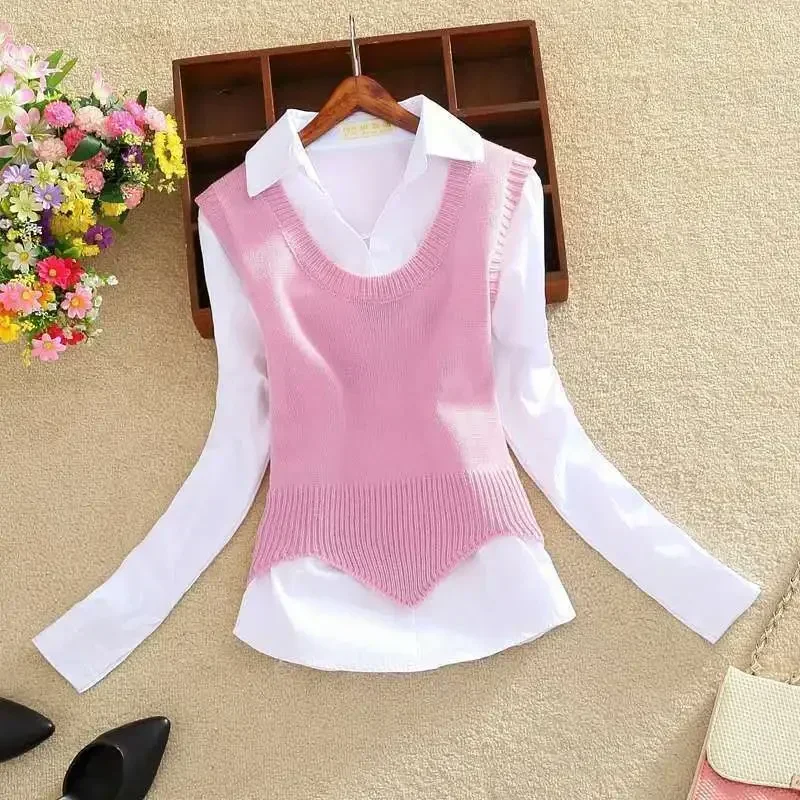 Knit Version Sleeveless Korean Female Vest Round Spring New Short Sweater Knitted Women 2021 Pullovers Autumn Casual Neck Vests