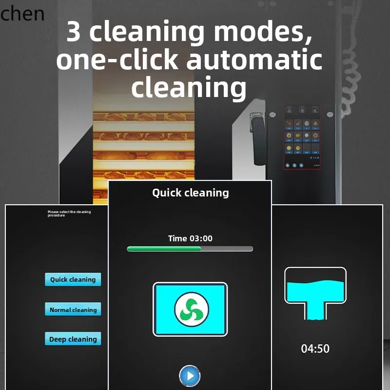 آلة متكاملة لفرن التبخير الأوتوماتيكي HTT، فرن كهربائي كبير لسطح المكتب، موقد هوائي، بطة مشوية خاصة للخبز