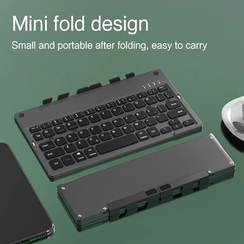 Teclado plegable Universal portátil, miniteclado inalámbrico con Bluetooth para Ios/android/windows, ordenador portátil, tableta y teléfono