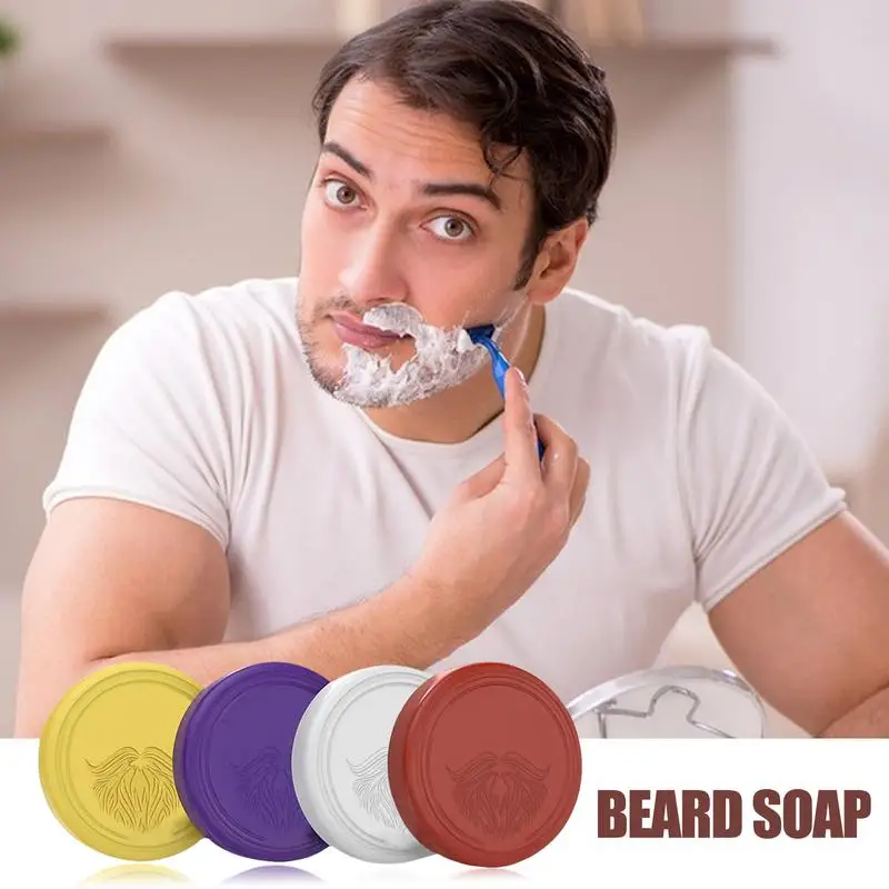 Mustache Shave Soap 4Pcs Beard Wash Soap Moisturizes And Protects Rich Lather Portable Bar For Smooth Shaves Enhance Your