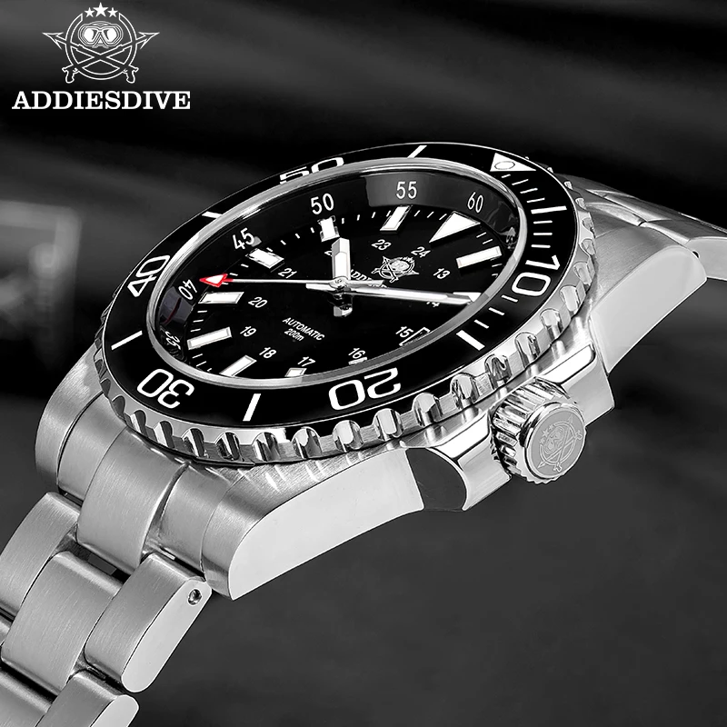

ADDIESDIVE NEW AD2086 Automatic Mechanical Watch For Men Sapphire Glass Luminous Ceramic Bezel 20Bar Diving Watches reloj hombre