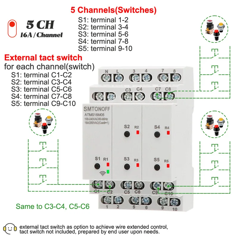 Imagem -02 - Tuya Wifi Interruptor Inteligente com Controle Remoto Externo Canais Isolados Smart Timer Controle de Voz Gang