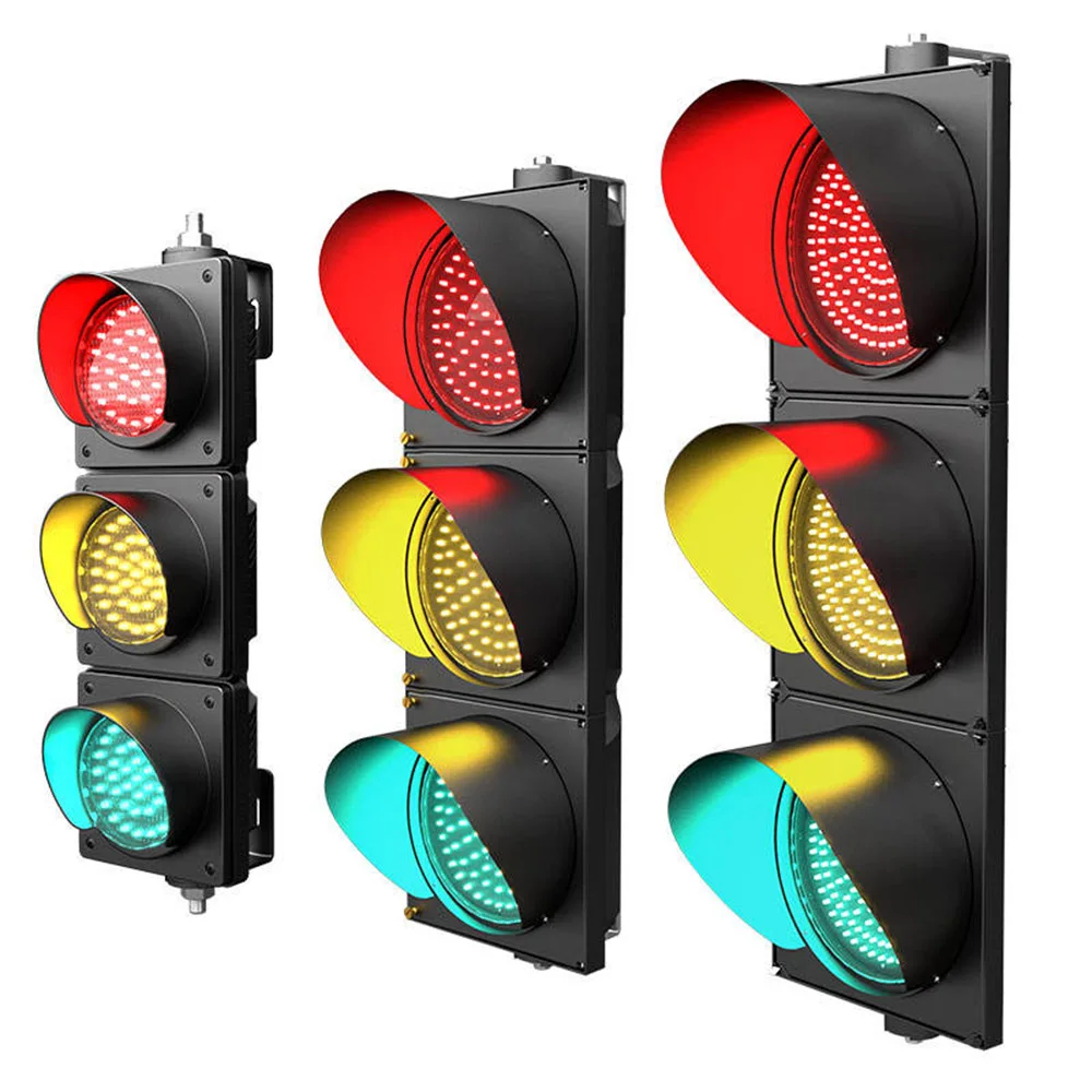 Customizable 350mm Aluminum IP53 Waterproof 50000 Hours Lifespan Engineer Grade LED Traffic Light For Road Safety Control