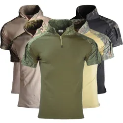 Camiseta de manga corta para hombre, ropa informal de entrenamiento, resistente al desgaste, táctica, ropa de caza, Verano