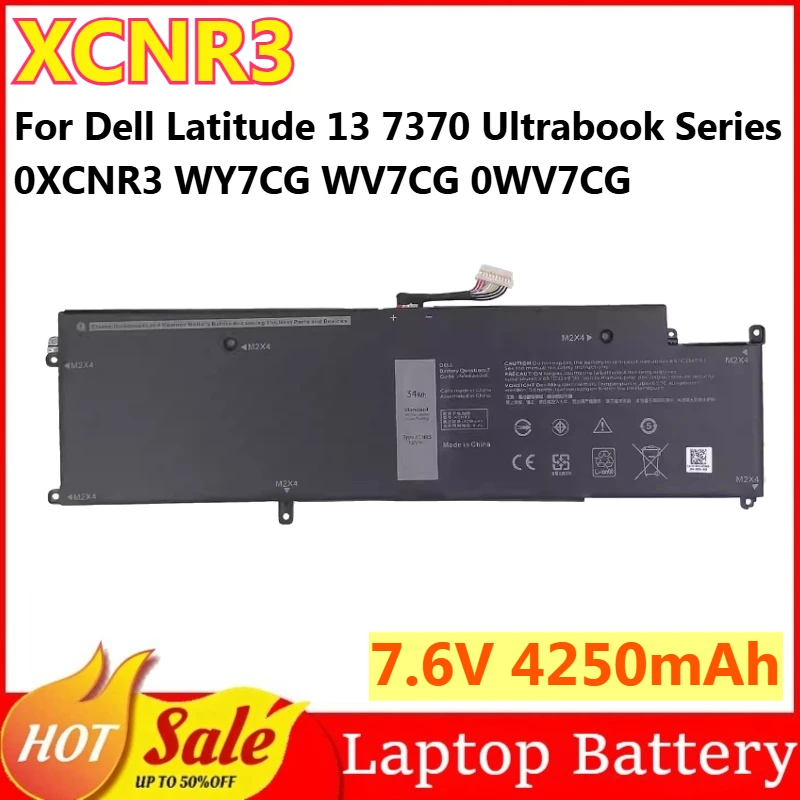 

Аккумулятор для ноутбука XCNR3 7.6V 4250mAh 34Wh, замена для Dell Latitude 13 7370 Ultrabook Series 0XCNR3 WY7CG WV7CG 0WV7CG