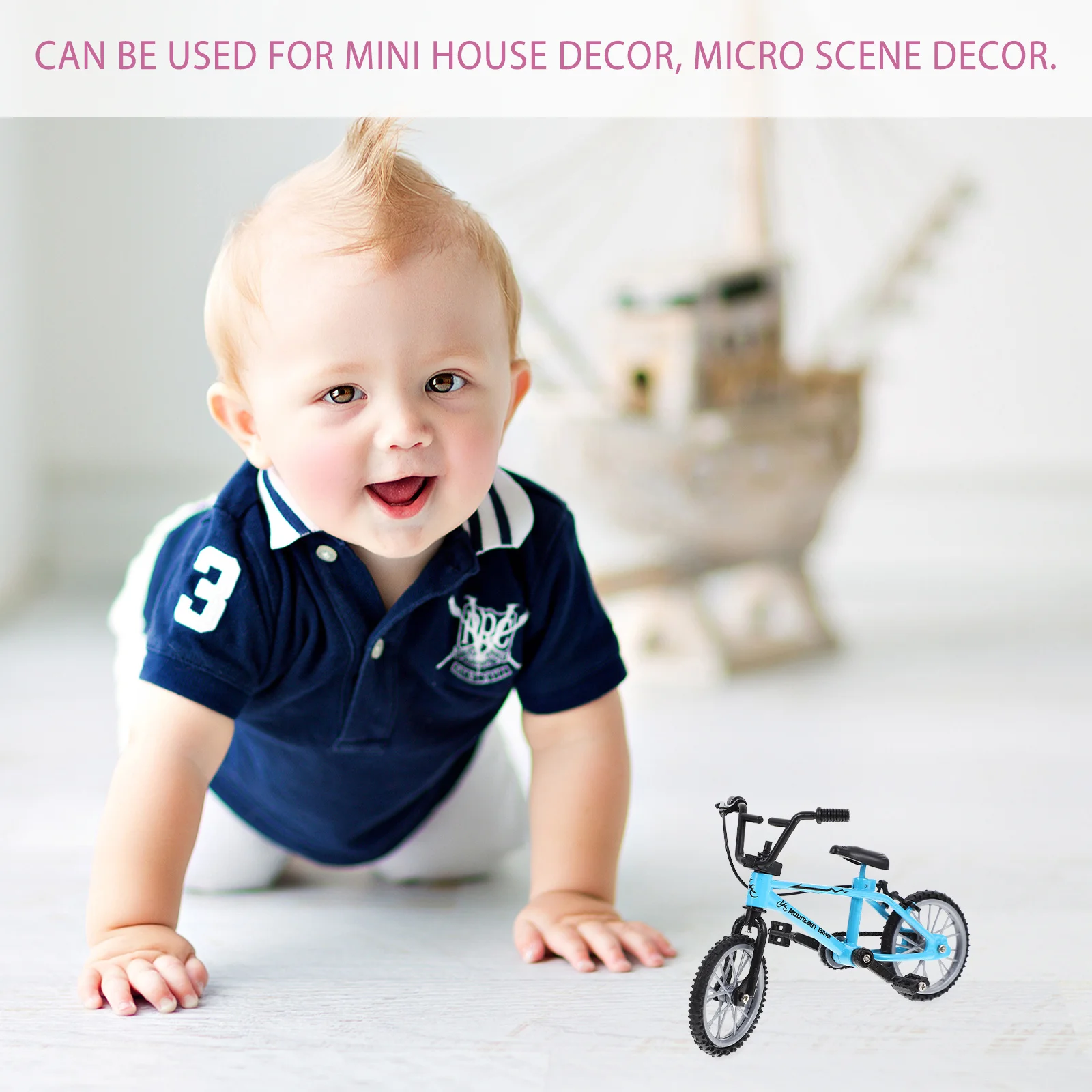 Miniature Bicycle Realistic Mini Bike Sturdy Metal Simulation Mountain Bike Photo Prop Mini House Micro Landscape Decor