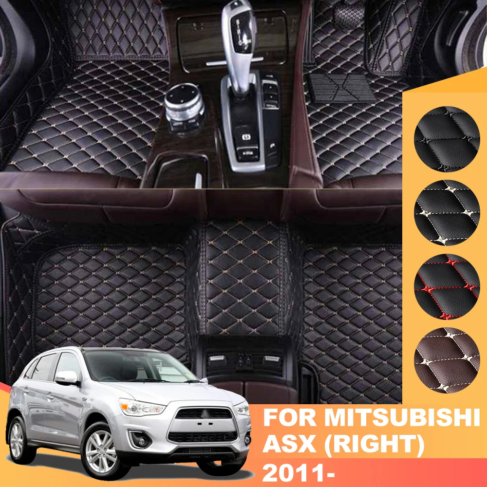 

Custom Leather Car Floor Mats Carpet Cover For Mitsubishi ASX 2010-2020 Eclipse cross 2018-2021 Montero Lancer Evo Outlander