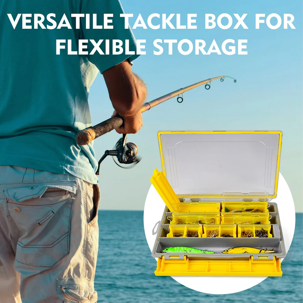 Fishing Tackle Box Lure Storage 14 Compartments Double Sided Lure Hook Boxes Baits Container Storage Case Fishing Accessories