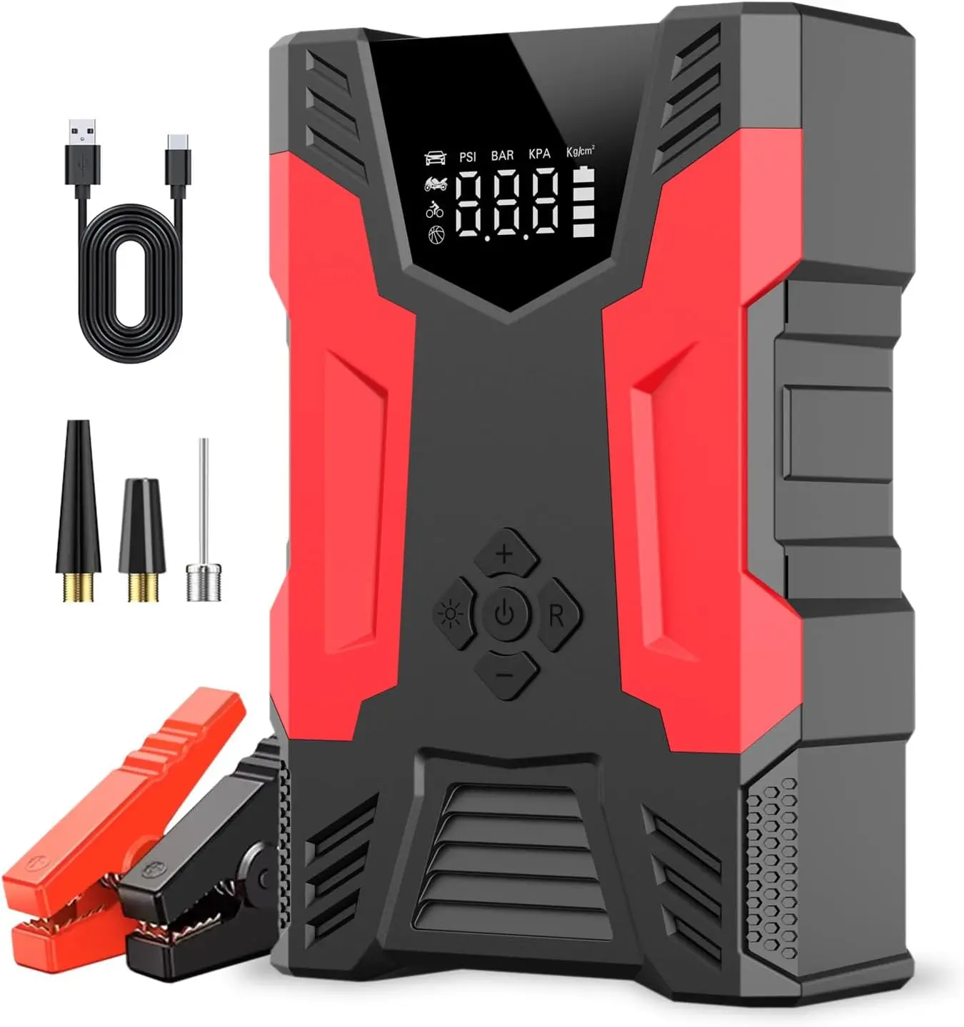

150Psi Car Jump Starter 12V/24V Emergency Battery Booster Charger with LED Light for Truck & Motorcycle Use