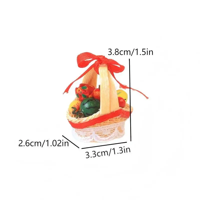 Cesta de frutas de simulación para casa de muñecas, modelo de Mini decoración de escena, adorno para casa de cocina, accesorio para casa de muñecas, 1/12