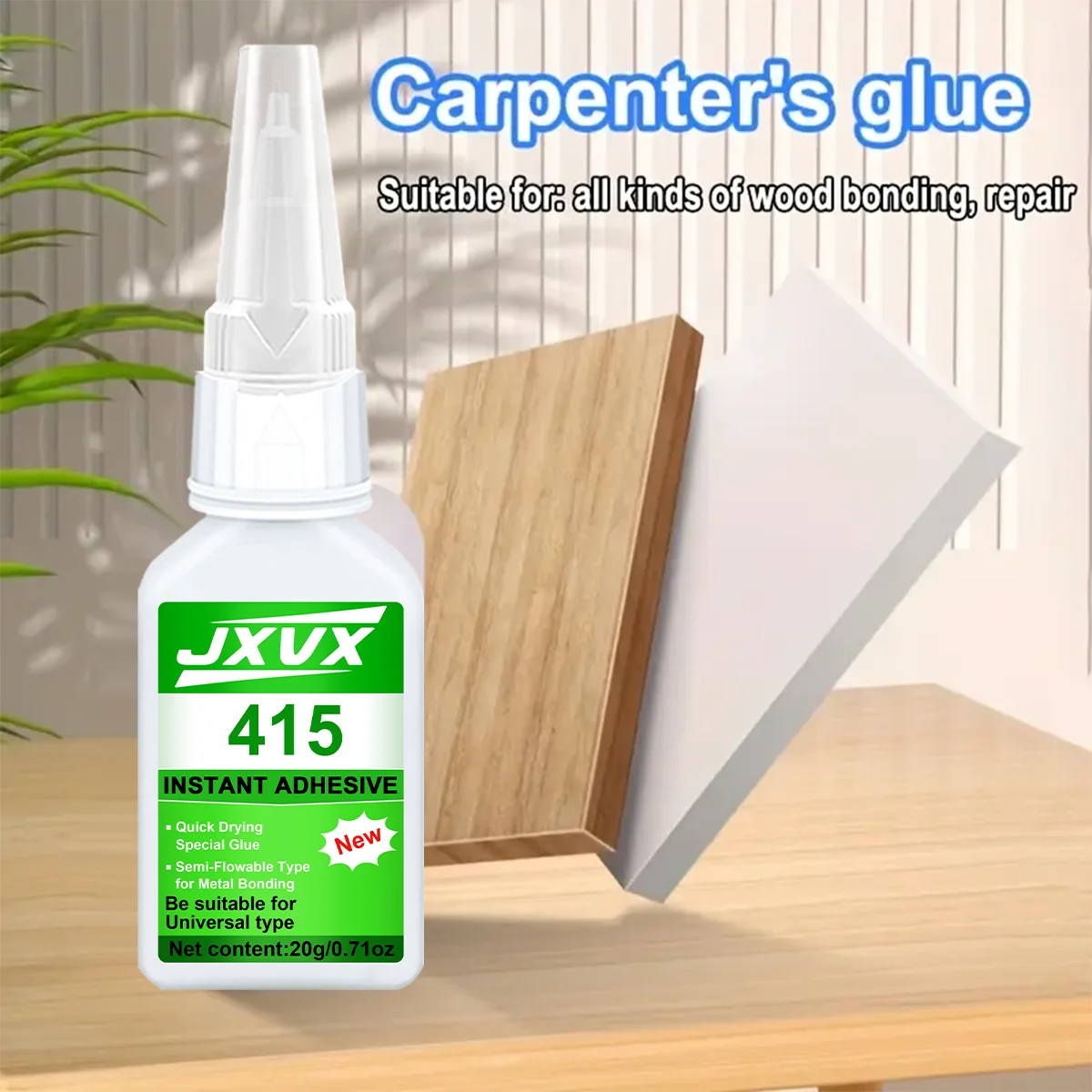 Jxvx20Ml 415Superglue غراء فوري قوي فائق عالمي غراء فوري قوي للراتنج والزجاج المعدني والتجفيف السريع #2