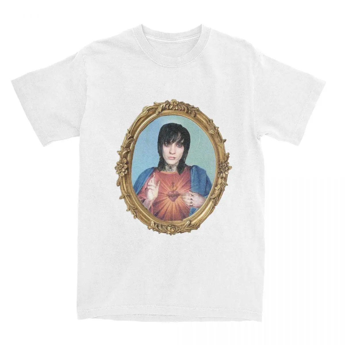 Johnnie Guilbert Jesus Men T Shirt Creative Tees Short Sleeve Crew Neck T-Shirt Pure Cotton Summer Clothing