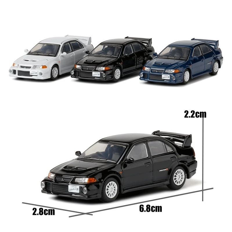 1/64 Mitsubishi Evolution EVO 6 VI Miniature Model JKM 1:64 Premium Toy Car Vehicle Free Wheels Diecast Alloy Collection Gift