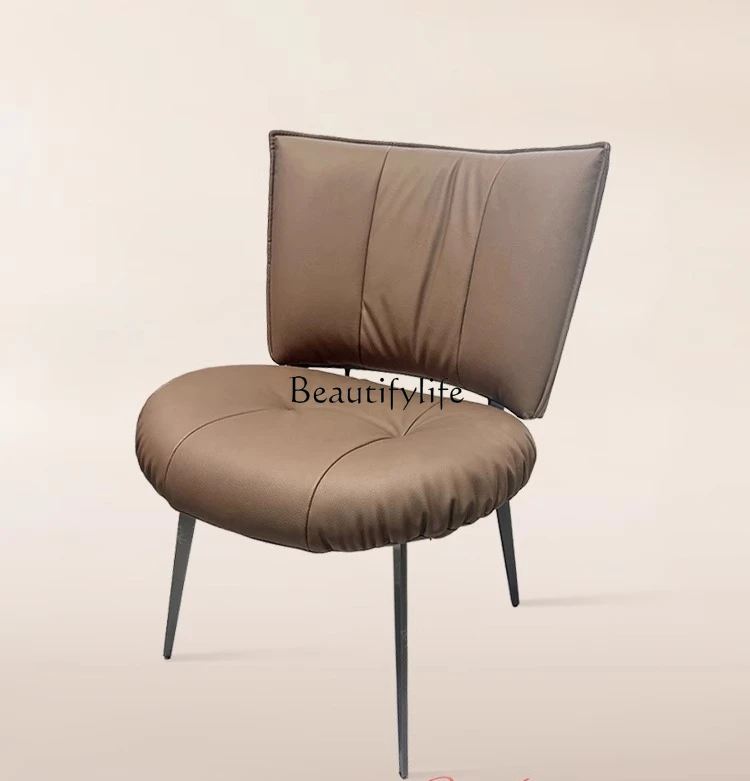 

Italian minimalist dining chair light luxury high-end soft bag household chair