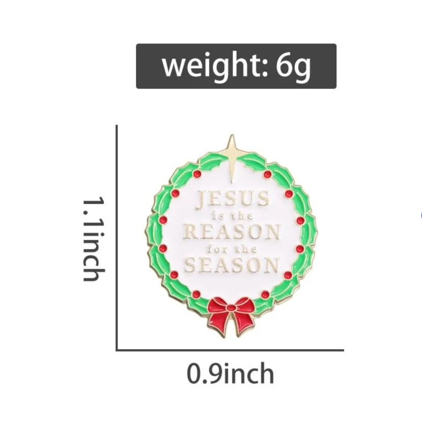 JESUS IS THE REASON FOR THE SEASON Enamel Pins Give Jesus Thanks God Brooches Lapel Badges Funny Jewelry Gift for Friends