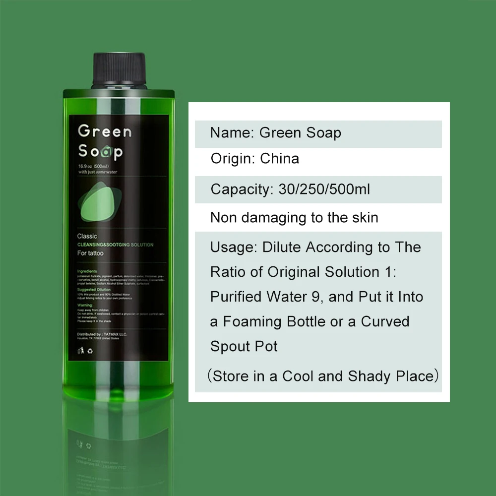 Tattoo Green Soap Kit - 250ML Green Soap with 250ML Aluminium Pressure Sprayer Bottle Tattoo Cleaning Tools  Tattoo Supplies view 3