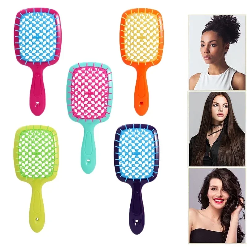 Scalp Massage Wide Teeth Air Cushion Comb Hair Massage Comb Anti-static Hollow Out Wet Curly Hair Brushes Barber Styling Tool