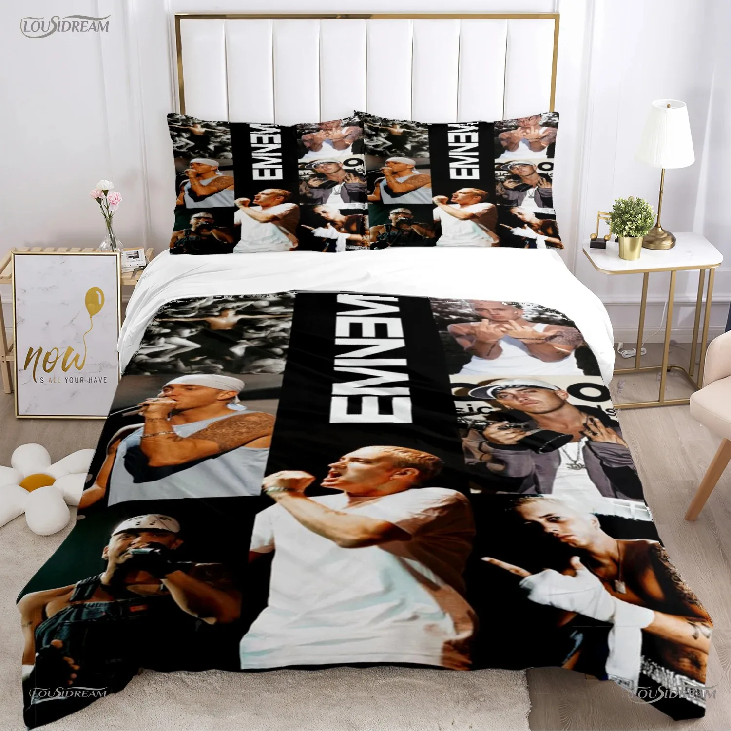 

Eminem hip-hop singer All Season Duvet Cover Comforter Bedding sets Soft Quilt Cover and Pillowcases SingleDoubleQueenKing