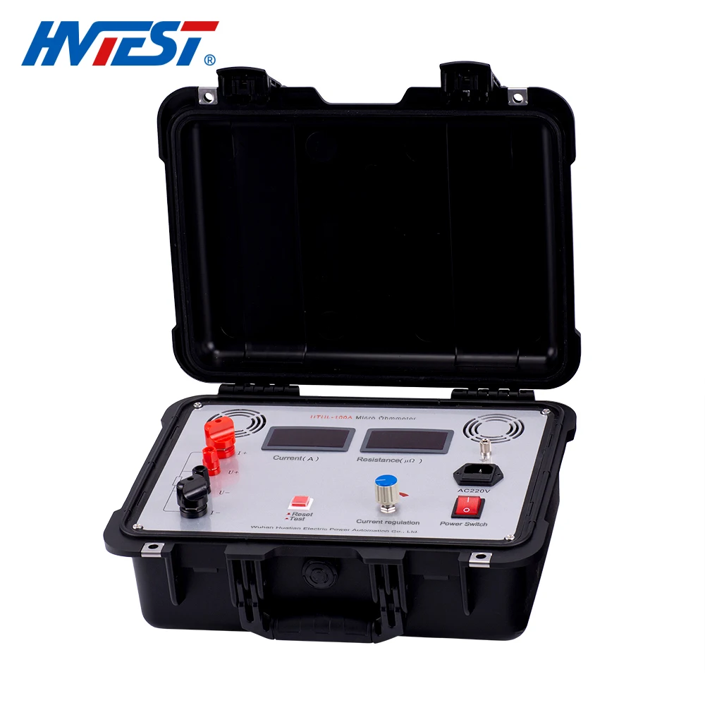 B UHV-H100A  100A 200A Portable Loop Contact Resistance Tester  Digital Micro-ohmmeter