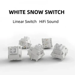 White Snow Linear Switches Pre Lubed POM Switch 5Pin HiFi Sound for Hot Swap Mechanical Gaming Keyboard Switch Custom DIY