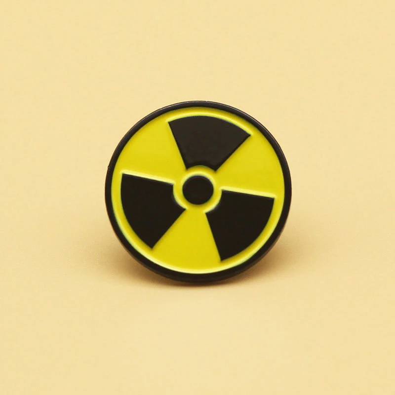 Attention! Radiation Enamel Pins Custom Physics Brooches Lapel Badges Scientist Jewelry Gift for Friends